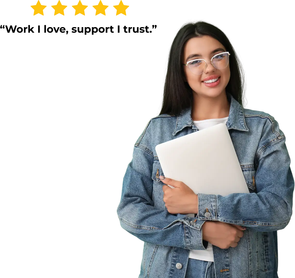 CAUSE - Become a Marketing Pro Woman Holding Laptop 5 star