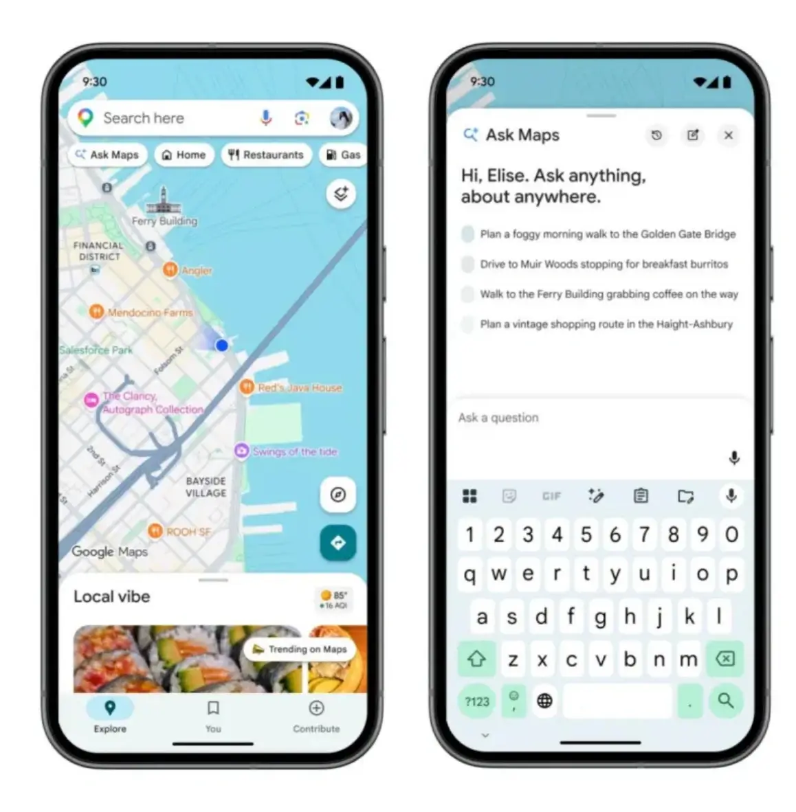 Potential customer using Google Ask Maps to search for a highly rated local roofer that offers financing and extended warranties.